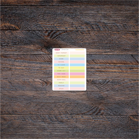 STAY HOME SUNSHINE BEDROOM VERTICAL WEEKLY HEADERS KEY002-09