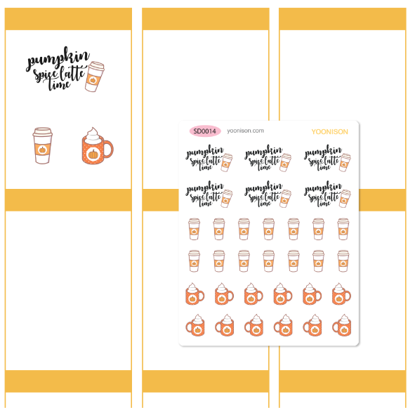 PUMPKIN SPICE LATTE PLANNER STICKERS SD0014
